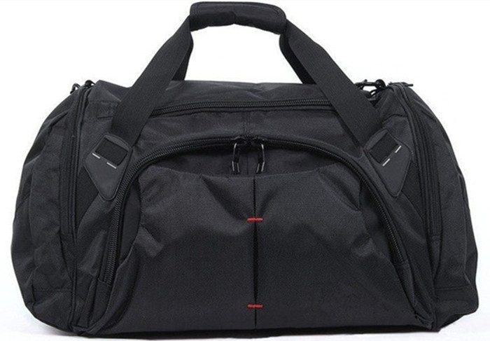 Material elegante personalizado do poliéster 600D da bagagem preta portátil dos sacos de Duffel