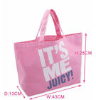 Bolsas impressas rosa do algodão das senhoras de sacolas da lona para o supermercado das senhoras